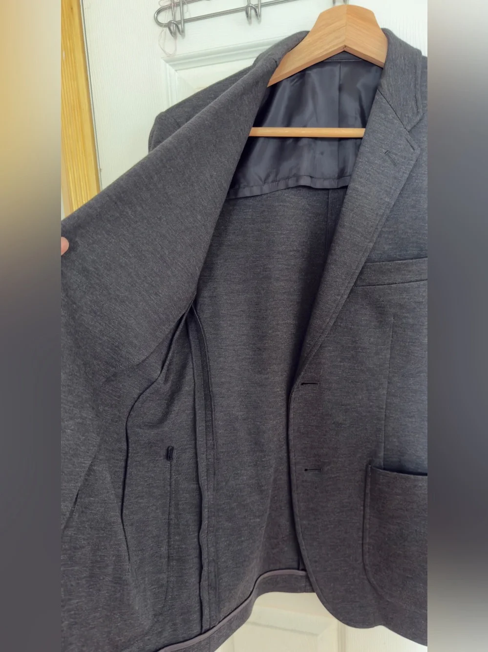 Uniqlo Men's Gray Knit Blazer - Classic Casual Tailored Jacket Size XS